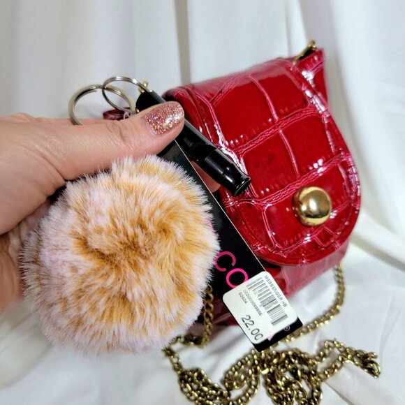Mini Red Crock Embossed Crossbody Handbag w/ Pompom & Whistle – NWT - Picture 3 of 5